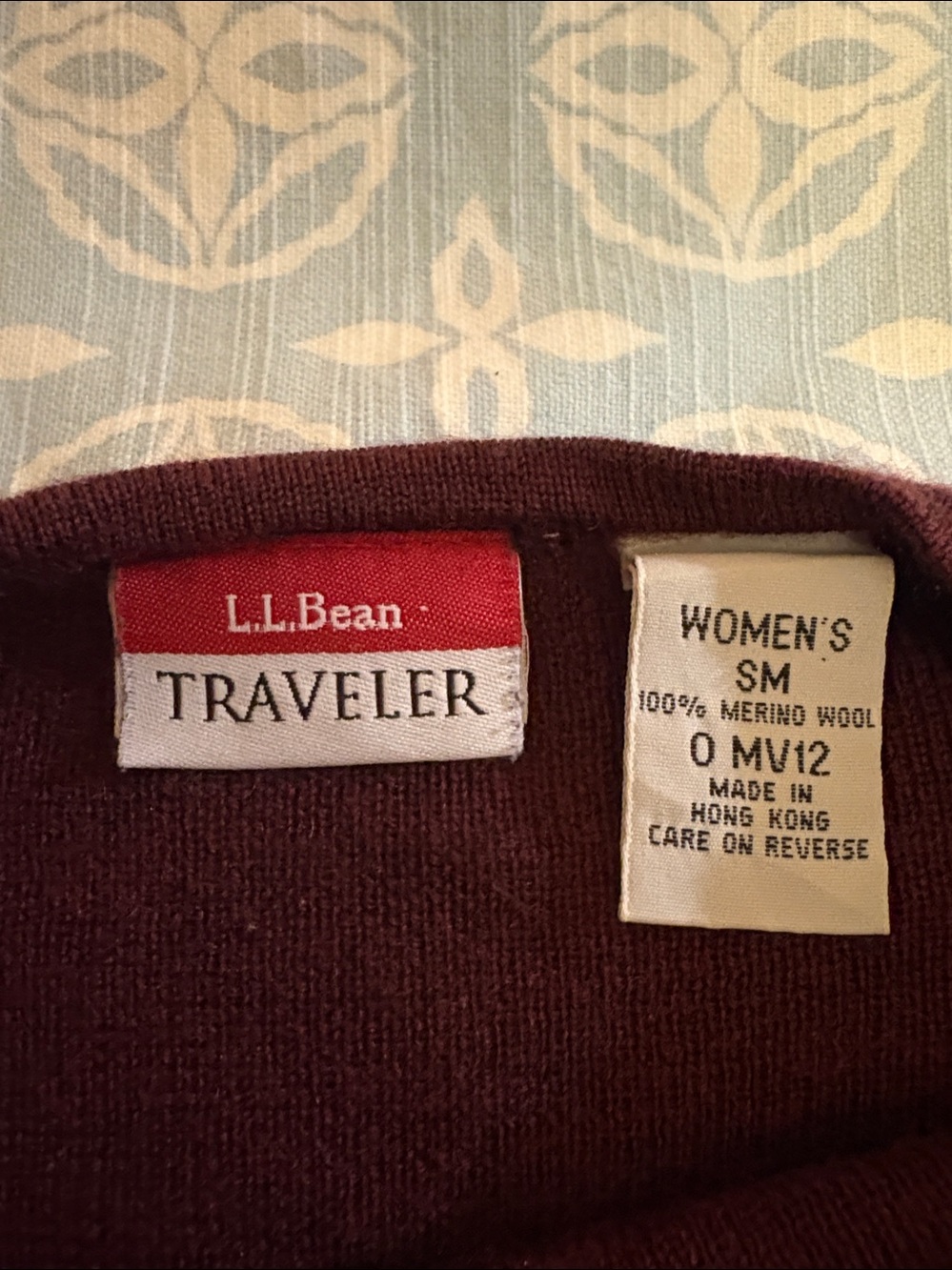 Vintage LL Bean Maroon Merino Wool Crewneck Sweater - Picture 4 of 6